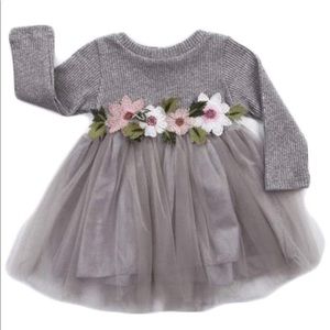 Last chance*gray flower dress with a tutu
